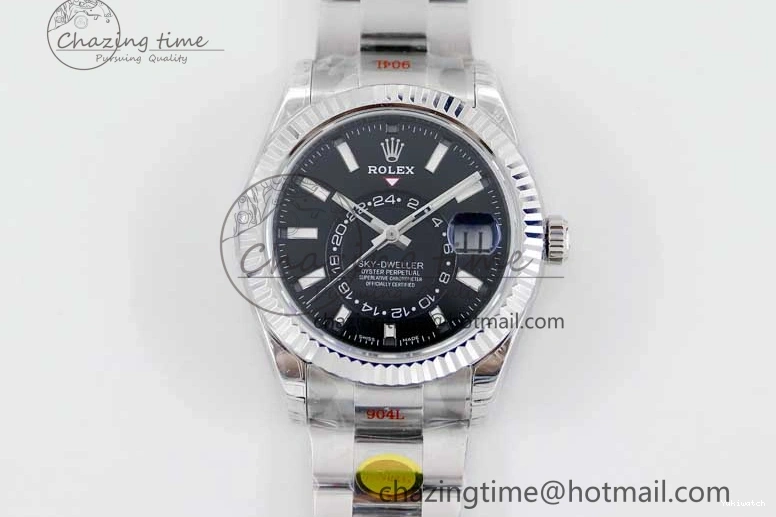 to Best 1:1 Noob 23J Black Dial 326934 on SS Bracelet 904L Sky-Dweller SS Asian 9001 Edition 0705